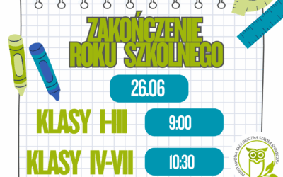 ZAPROSZENIE NA ZAKOŃCZENIE ROKU SZKOLNEGO